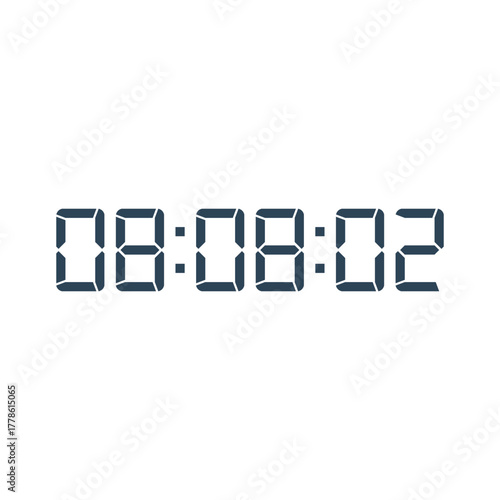 LED digital clock number for counter or calculator mockup design