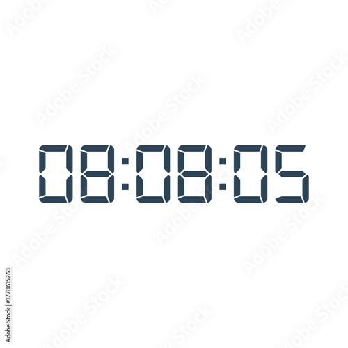 LED digital clock number for counter or calculator mockup design