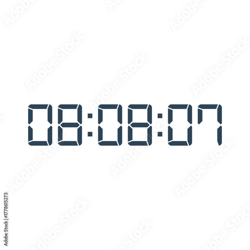 LED digital clock number for counter or calculator mockup design
