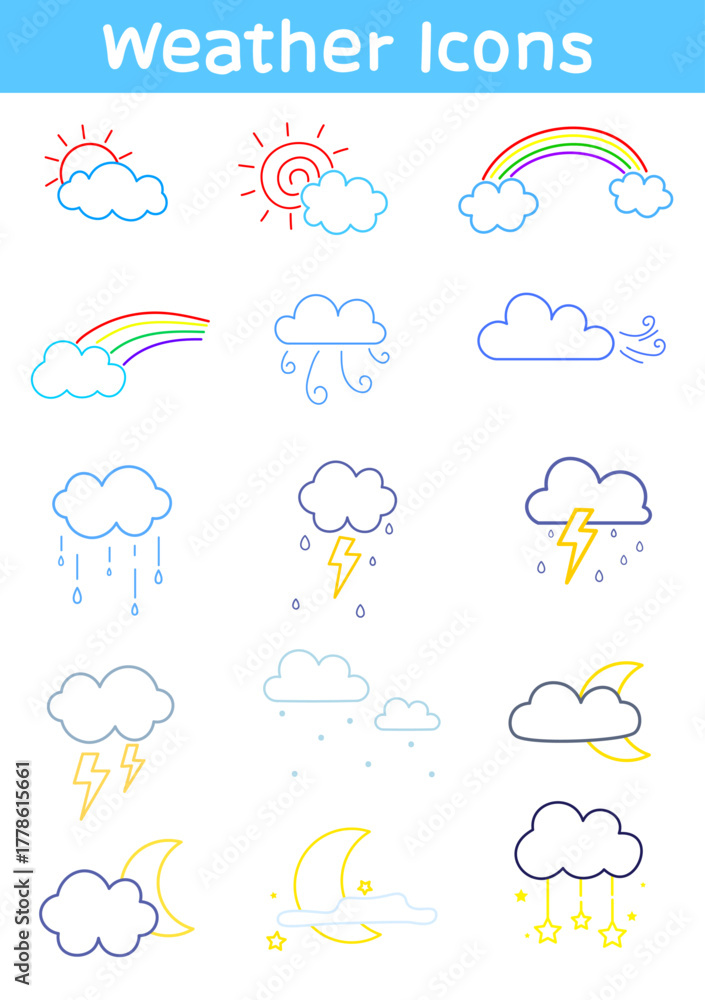 Fototapeta premium Various weather icons