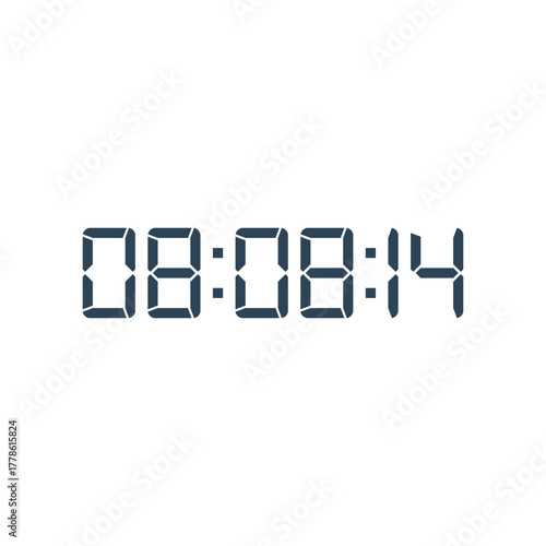 LED digital clock number for counter or calculator mockup design