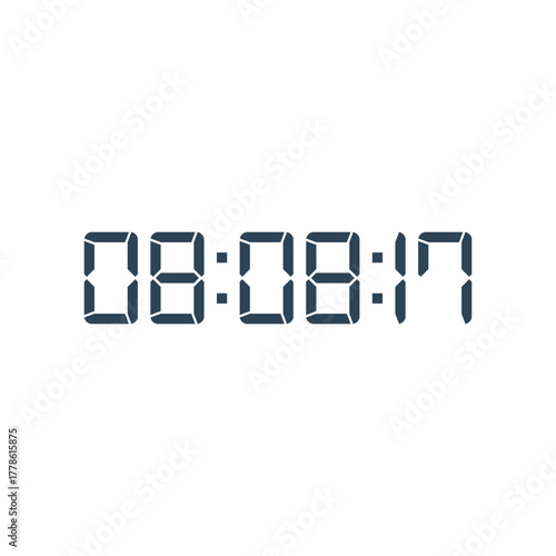 LED digital clock number for counter or calculator mockup design