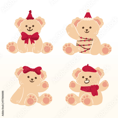 Cute Christmas Festive Teddy Bears Collection