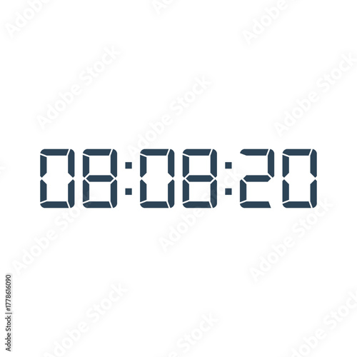 LED digital clock number for counter or calculator mockup design