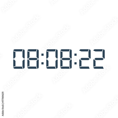 LED digital clock number for counter or calculator mockup design