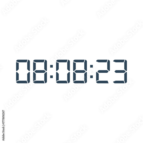 LED digital clock number for counter or calculator mockup design