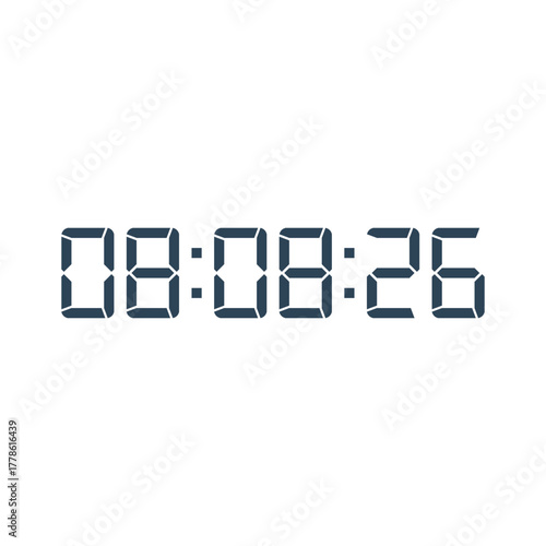 LED digital clock number for counter or calculator mockup design