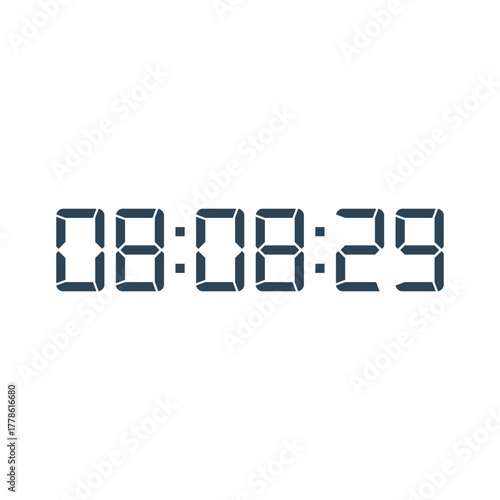 LED digital clock number for counter or calculator mockup design