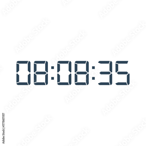 LED digital clock number for counter or calculator mockup design