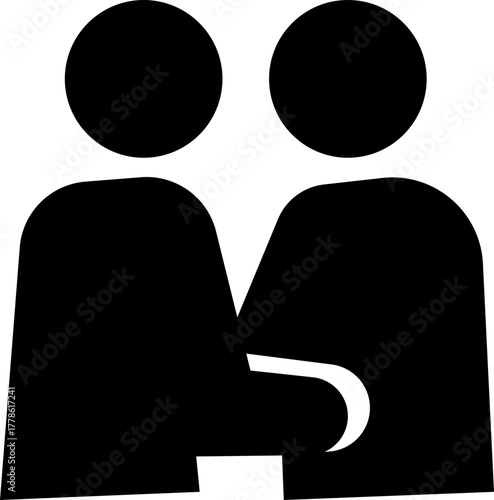 Hug icon , friendship, love, care, and emotional connection symbols showing people embracing, compassion, unity, affection, relationships and kindness for relationship and support design badge, symbol