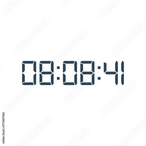 LED digital clock number for counter or calculator mockup design
