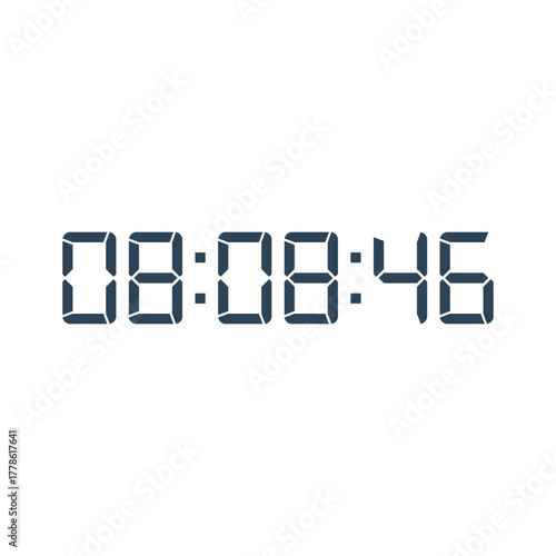 LED digital clock number for counter or calculator mockup design