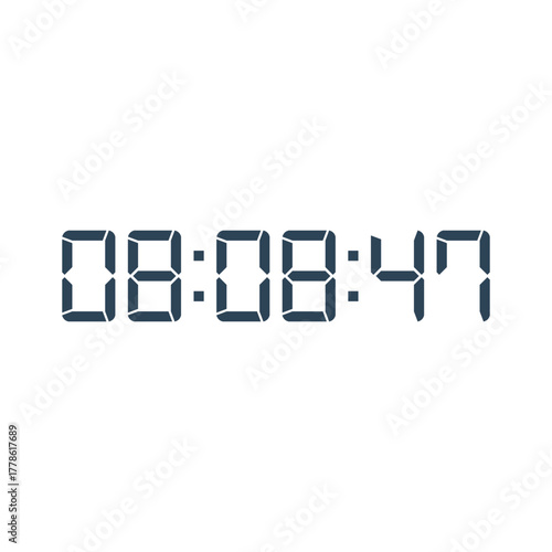 LED digital clock number for counter or calculator mockup design