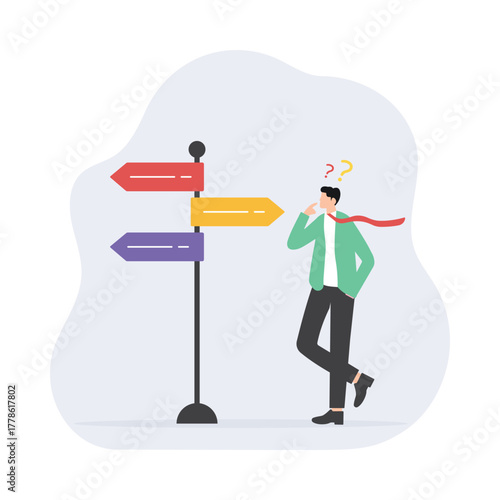 Choosing life direction and professional path concept Illustrations