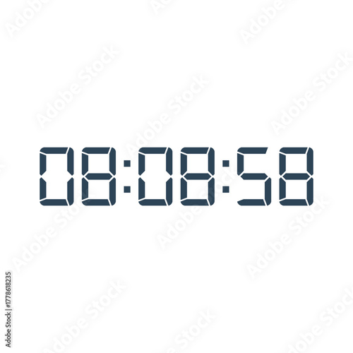 LED digital clock number for counter or calculator mockup design