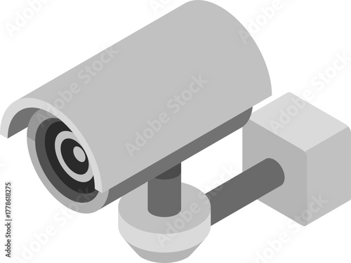Isometric CCTV Camera Icon for Security and Surveillance
