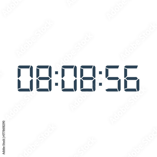 LED digital clock number for counter or calculator mockup design