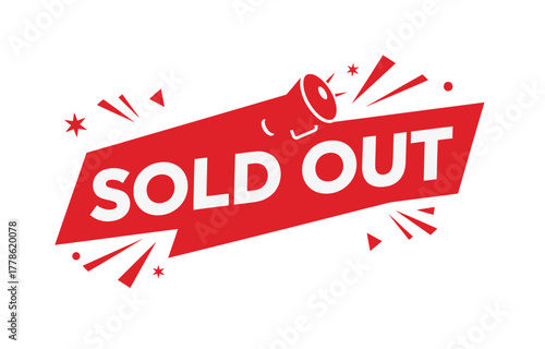 Sold Out Marketing Banner – Attention-Grabbing Vector Layout