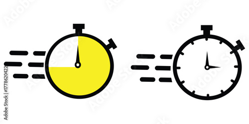 quick time icon, speed time vector icons set isolated on white background - vector illustration eps10