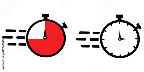 quick time icon, speed time vector icons set isolated on white background - vector illustration eps10