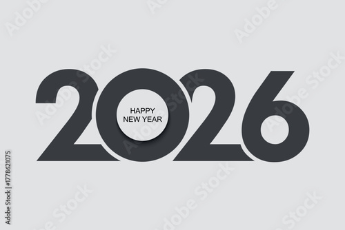 Modern 2026 New Year Greeting with Circular Message