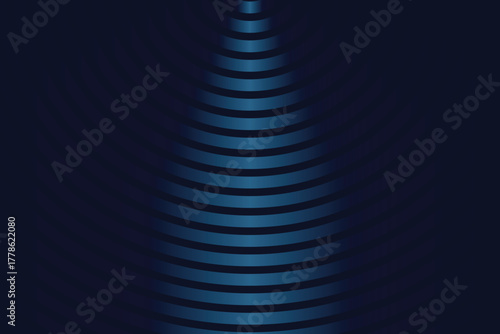 Papier peint Blue Conical Wave Lines. Abstract Beam Propagation Background