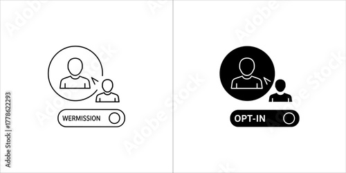 Simple icon of optin for user permission design