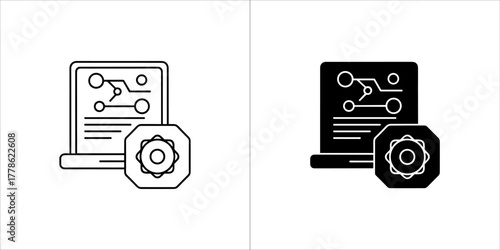 Machine learning configuration icon for laptop