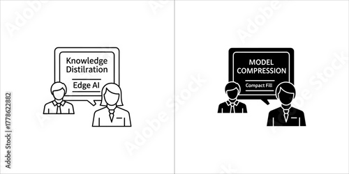 Model compression black glyph icon