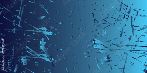 Abstract Blue Gradient with Scattered Branch-Like and Fragmented Shapes.