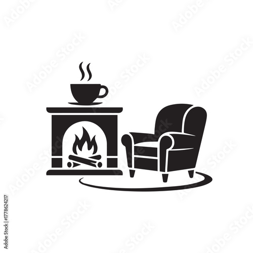 Armchair by the fireplace