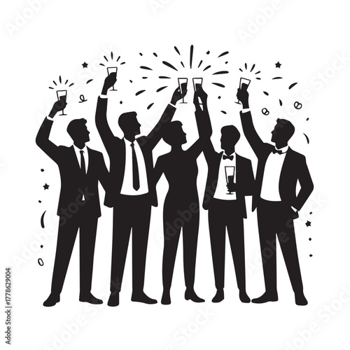 Group of people toasting with champagne