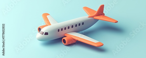 Cute cartoon airplane illustration with vibrant colors on a pastel background