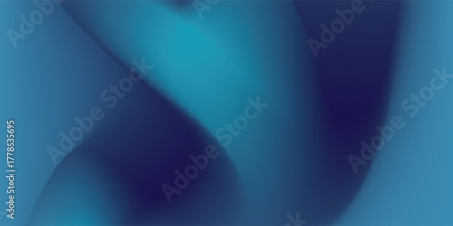 Abstract Blue Gradient with Smooth Curves and Fluid Forms.