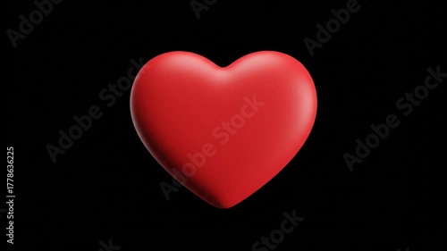 Wallpaper Mural Red Heart Love Animation 3D Render of Romantic Symbol on Black Background Valentines Day Wedding Anniversary Torontodigital.ca