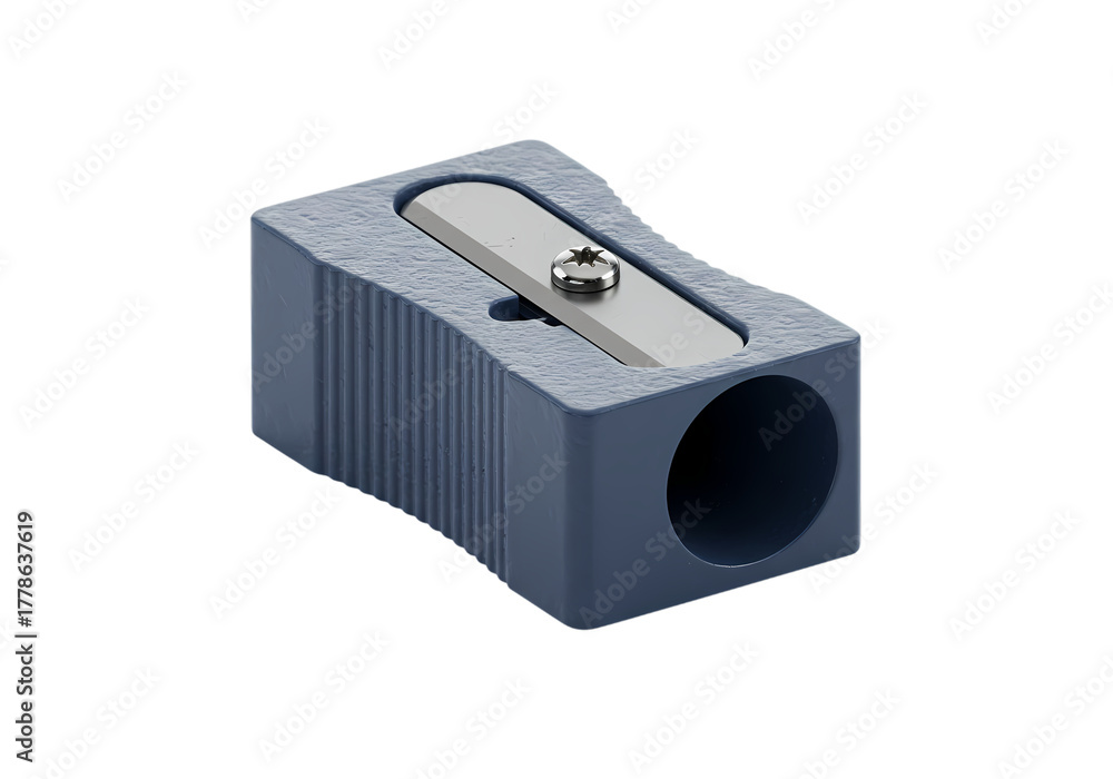Fototapeta premium Sharp blue pencil sharpener ready for use