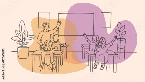 Teacher teaching students in the classroom