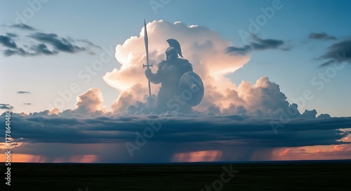 Divine Guardian in the Sky A Mythological Cloud Formation.