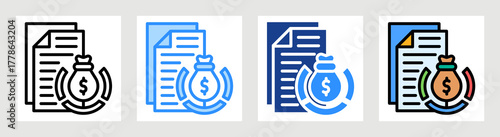 Budget Breakdown Icon Collection Set Multiple Style