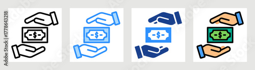Cash Payment Icon Collection Set Multiple Style