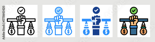 Fair Wages Icon Collection Set Multiple Style