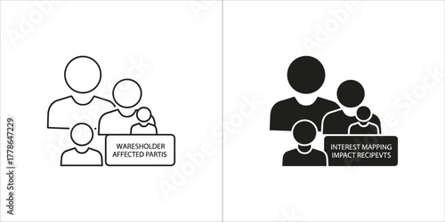 Stakeholder affected icon in vector format