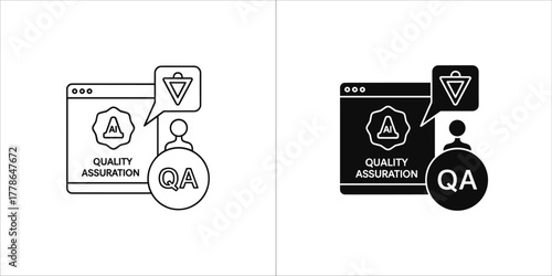 Quality assurance icon, vector, qa process symbol