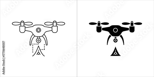 Drone delivery icon in vector format