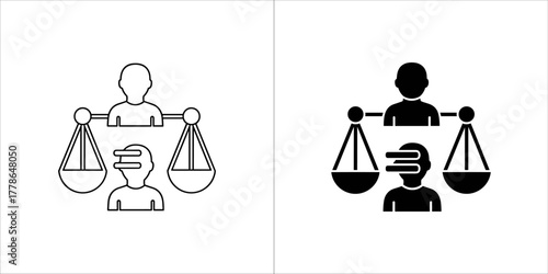 Justice icon, vector illustration