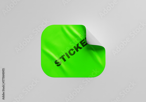 Peeling Sticker Mockup Design