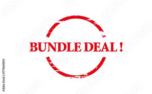 BUNDLE DEAL ! - Red Rubber Stamp with text BUNDLE DEAL ! 
