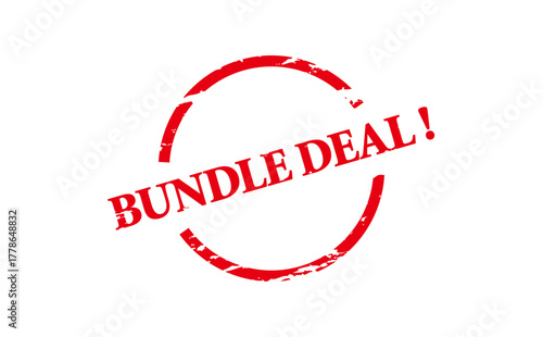 BUNDLE DEAL ! - Red Rubber Stamp with text BUNDLE DEAL ! 
