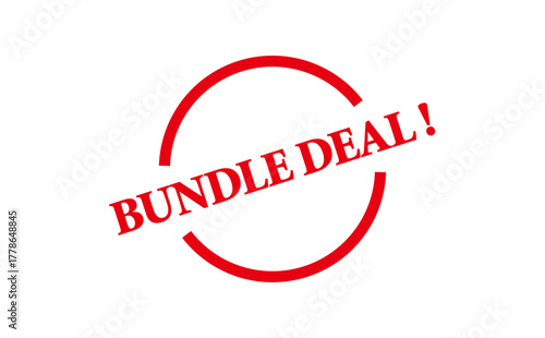 BUNDLE DEAL ! - Red Rubber Stamp with text BUNDLE DEAL ! 
