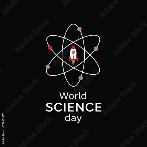 World fiction science day vector illustration